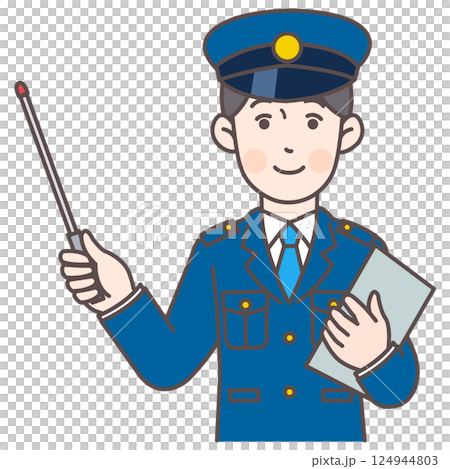 拿著指點桿的警察 124944803