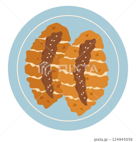 Japanese Cuisine Chicken Katsu illustration Japanese Cuisine Chicken Katsu illustration 124945056