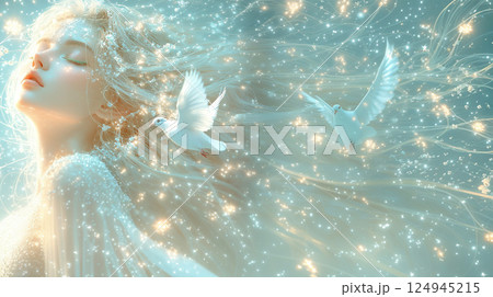 女神　天使　女性　美しい　ヒーリング　スピリチュアル 124945215