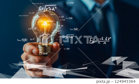 現代の科学的インスピレーションシーン、未来的な学習とAI教育スタイル 124945364