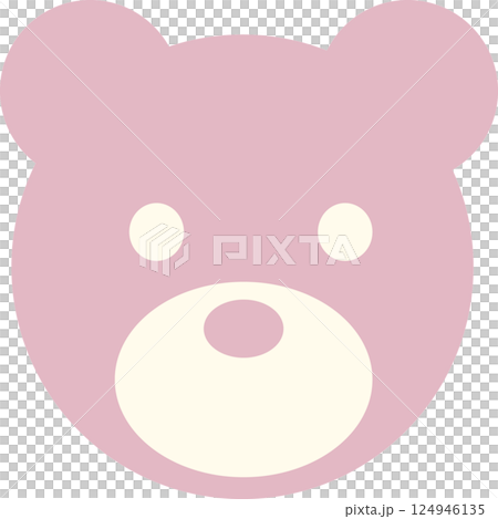 Cute bear face icon pink 124946135