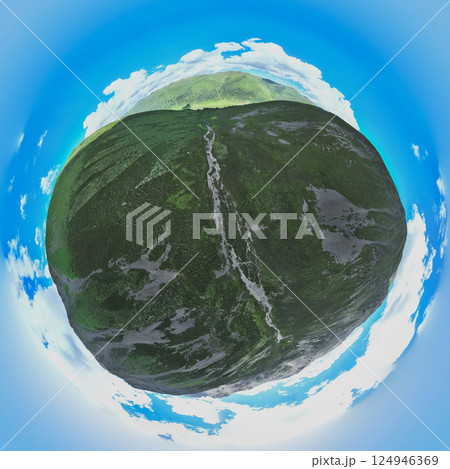 Beautiful mountains and creek landscape in Sichuan,China 124946369