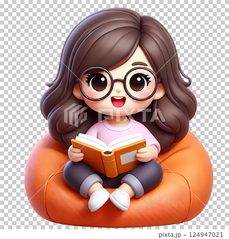 Girl reading a book 124947021