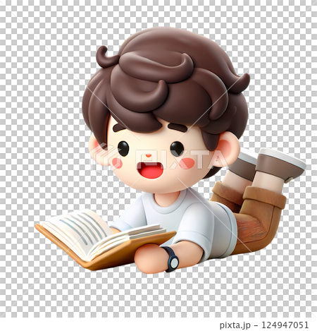 Boy reading a book 124947051