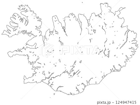 白地図　アイスランド 124947415
