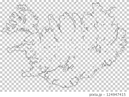 白地図　アイスランド 124947415