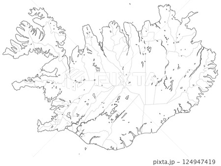 白地図 アイスランド 白地図 アイスランド 124947419