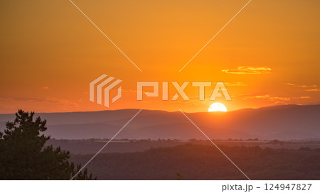 Sunset over Provence landscape Sunset over Provence landscape 124947827