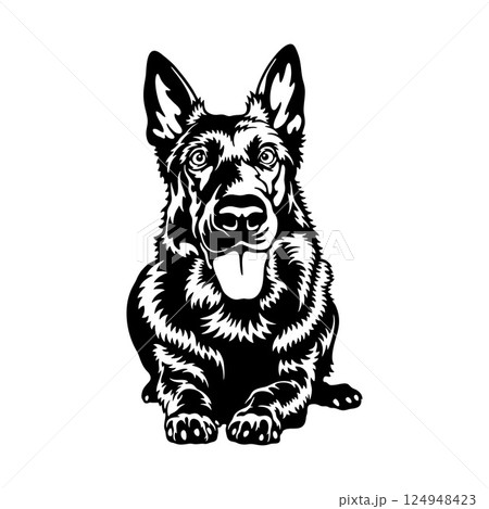 Black German Shepherd Dog Breed - Pet Vector Cut file, Dog Silhouette Stencil - Cricut file 124948423