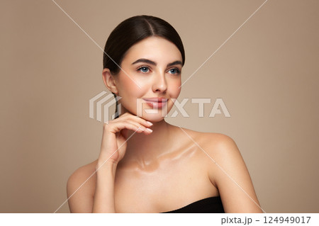 Portrait beautiful young woman with clean fresh skin 124949017
