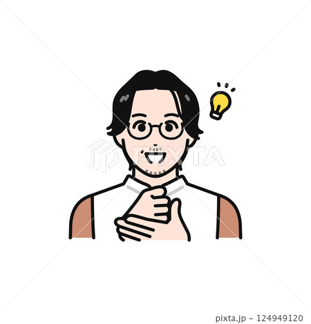 納得するビジネスカジュアルなミドル世代の男性 124949120