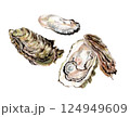 カキの手描き水彩画 124949609
