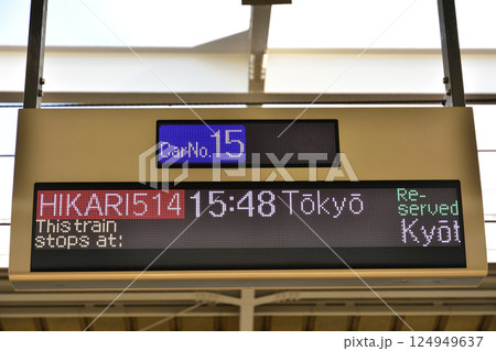 新幹線のホームにある案内板 新幹線のホームにある案内板 124949637