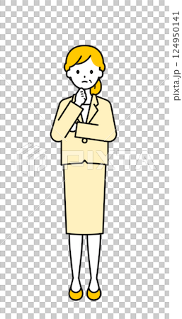 Full body pose_simple senior office worker woman 10 Full body pose_simple senior office worker woman 10 124950141