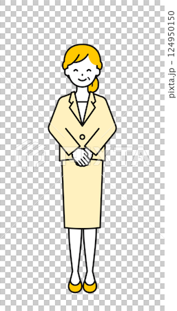 Full body pose_simple senior office worker woman 19 124950150