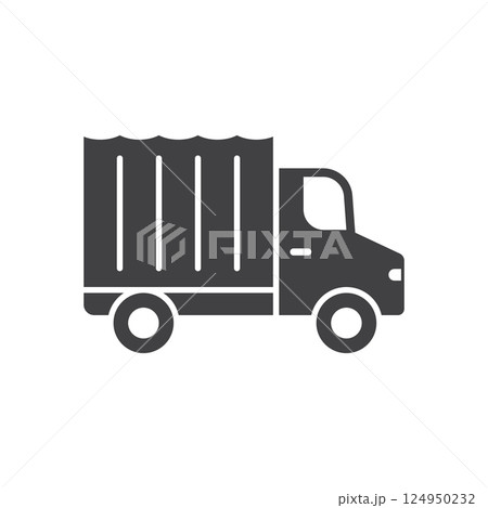 Truck icon in flat style. Freight vector illustration on isolated background. Delivery sign business concept. Truck icon in flat style. Freight vector illustration on isolated background. Delivery sign business concept. 124950232