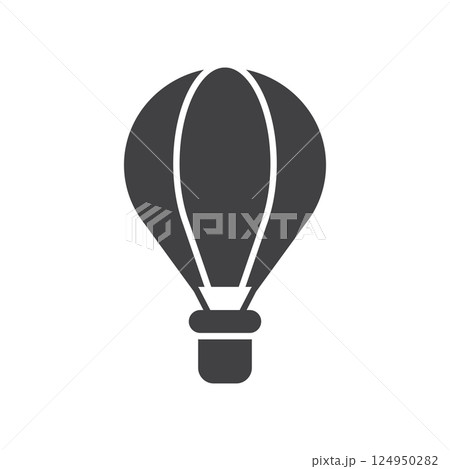 Hot air balloon icon in flat style. Aerostat vector illustration on isolated background. Transport sign business concept. 124950282