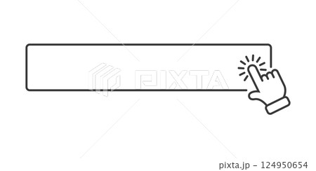 Click here empty banner icon in flat style. Ecommerce vector illustration on isolated background. Shopping button sign business concept. 124950654