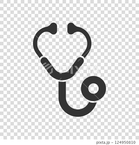 Stethoscope icon in flat style. Heart diagnostic vector illustration on isolated background. Medicine sign business concept. Stethoscope icon in flat style. Heart diagnostic vector illustration on isolated background. Medicine sign business concept. 124950810