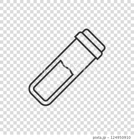 Blood in test tube icon in flat style. Laboratory flask vector illustration on isolated background. Liquid in beaker sign business concept. Blood in test tube icon in flat style. Laboratory flask vector illustration on isolated background. Liquid in beaker sign business concept. 124950910