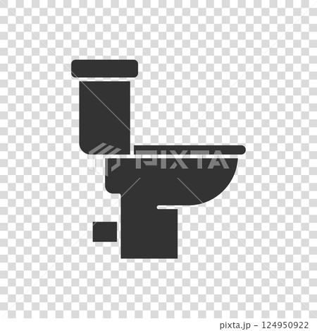 Toilet bowl icon in flat style. Hygiene vector illustration on isolated background. WC restroom sign business concept. Toilet bowl icon in flat style. Hygiene vector illustration on isolated background. WC restroom sign business concept. 124950922