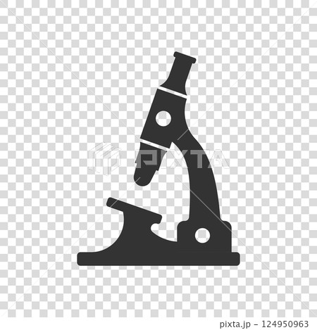 Microscope icon in flat style. Laboratory magnifier vector illustration on isolated background. Biology instrument sign business concept. Microscope icon in flat style. Laboratory magnifier vector illustration on isolated background. Biology instrument sign business concept. 124950963