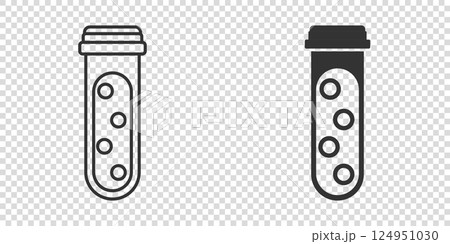 Blood test tube icon in flat style. Hematology vector illustration on isolated background. Laboratory flask sign business concept. 124951030