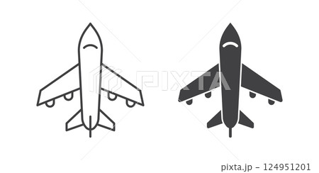 Airplane icon in flat style. Plane vector illustration on isolated background. Transport sign business concept. 124951201