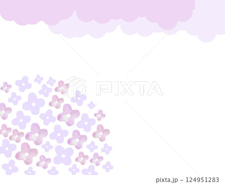 梅雨のイメージ 紫陽花と雲のフレーム  1 梅雨のイメージ 紫陽花と雲のフレーム  1 124951283