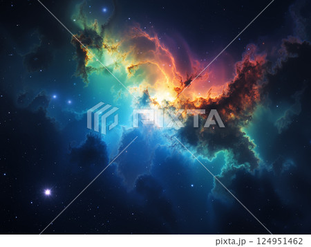 宇宙の風景 星雲のイメージ AI生成画像 宇宙の風景 星雲のイメージ AI生成画像 124951462