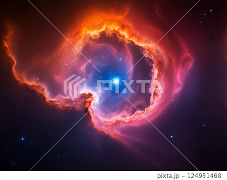 宇宙の風景 星雲のイメージ AI生成画像 宇宙の風景 星雲のイメージ AI生成画像 124951468