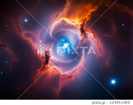 宇宙の風景 星雲のイメージ AI生成画像 宇宙の風景 星雲のイメージ AI生成画像 124951469