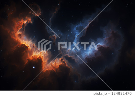 宇宙の風景　星雲のイメージ　AI生成画像 124951470