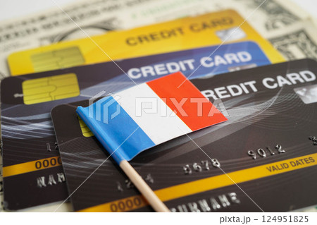 France flag on credit card, finance economy trading shopping online business. 124951825