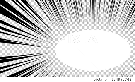 Vector illustration background, concentrated lines, cartoon, effect lines, center near the edge 124952742