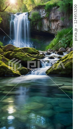 Blissful Waterfall and Lake in Harmony 11-4 Blissful Waterfall and Lake in Harmony 11-4 124953200