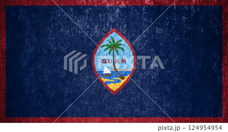 Guam State Flag. Dirty Guam flag on metal surface. Guam State Flag. Dirty Guam flag on metal surface. 124954954