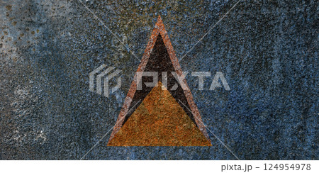 Saint Lucia state flag on a metal surface. Dirty grunge Saint Lucia flag. 124954978