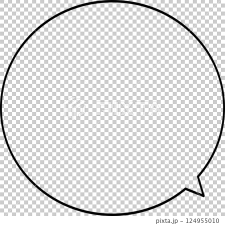 正円で、シンプルな丸いふきだし 124955010