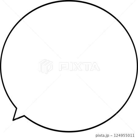 正円で、シンプルな丸いふきだし 124955011