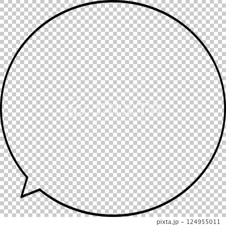 正円で、シンプルな丸いふきだし 124955011