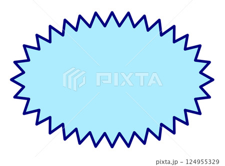 水色のギザギザ吹き出し1個 124955329