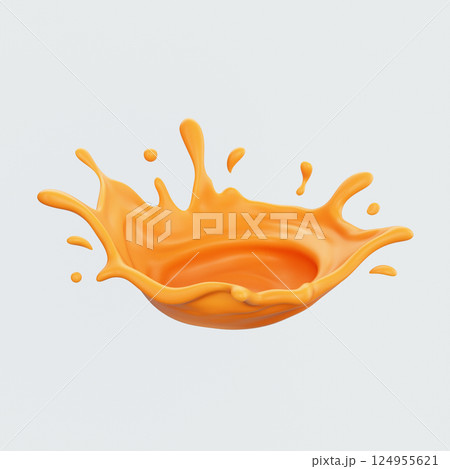Splash Paint Liquid. 3D Rendering 124955621
