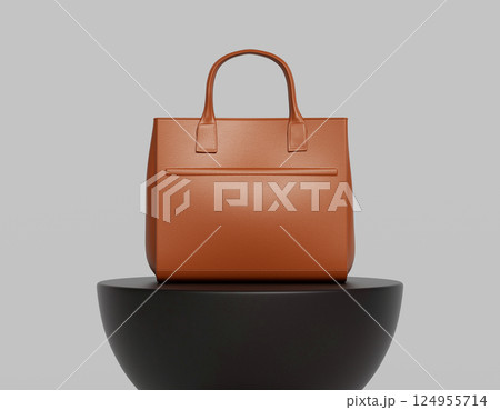 Woman's Luxury Leather Bag Mock up. 3D Rendering Woman's Luxury Leather Bag Mock up. 3D Rendering 124955714