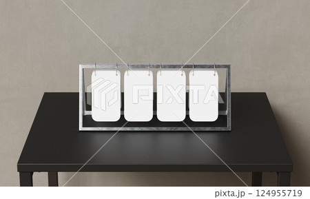 Metal Flip Calendar or Clock Mock up. 3D Rendering 124955719