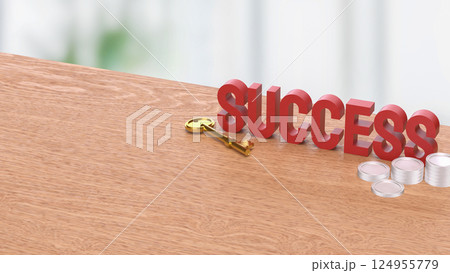 The Success text for Business concept 3d Rendering. 124955779