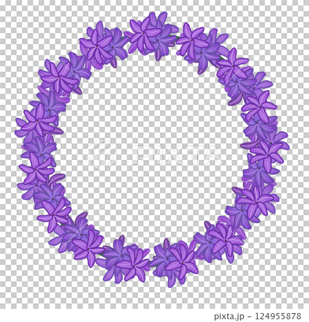 紫のヒアシンスの花のリースイラスト 紫のヒアシンスの花のリースイラスト 124955878