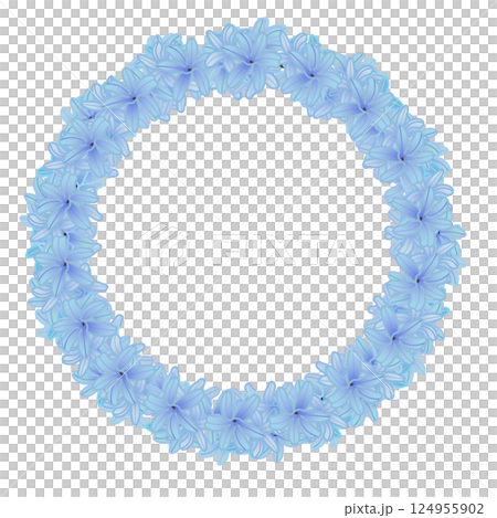 Blue hyacinth flower wreath illustration Blue hyacinth flower wreath illustration 124955902