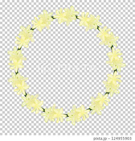 黄色のヒアシンスの花のリースイラスト 黄色のヒアシンスの花のリースイラスト 124955903