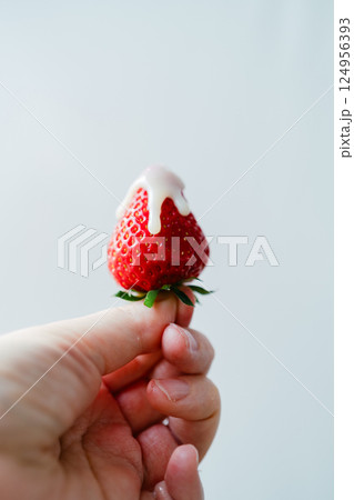 いちご狩りを楽しむ 124956393